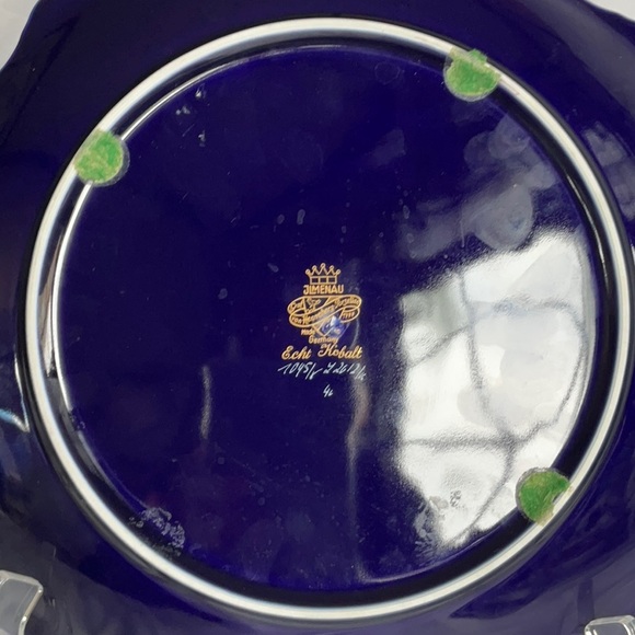 Large Plate JLMENAU Graf Von Henneberg-Porzellan Echt Kobalt - Picture 4 of 5